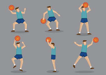 Basketball player with Basketball Jumping, Shooting and Throwing