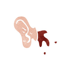 retro cartoon severed ear