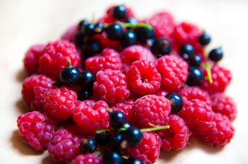 colorful background of mix ripe berries