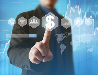 pressing modern social button