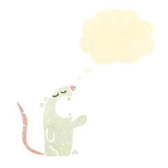 retro cartoon white mouse,