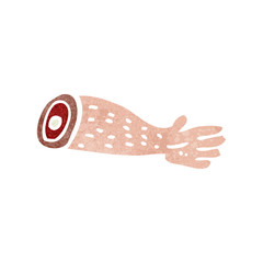 retro cartoon halloween severed arm