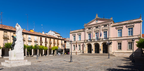 Fototapeta na wymiar City hall of Palencia in sunny day