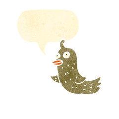 retro cartoon funny bird