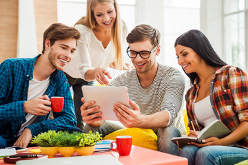 Working on creative project together. 