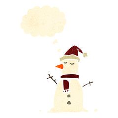 retro cartoon snowman