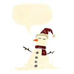 retro cartoon snowman