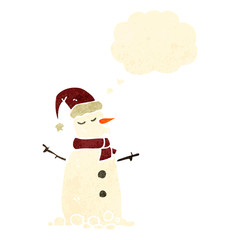 retro cartoon snowman