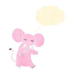 Obraz na płótnie Canvas retro cartoon pink elephant