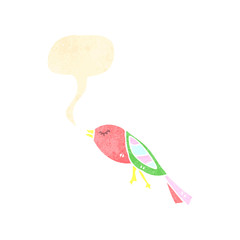 retro cartoon,singing,bird,