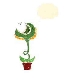 venus fly trap retro cartoon © lineartestpilot