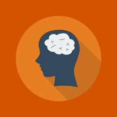 Education Flat Icon. Brain