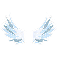 retro cartoon angel wings