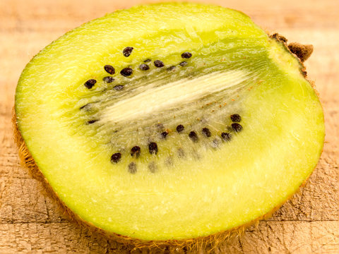 Close up macro image of Sliced Kiwi Fruit