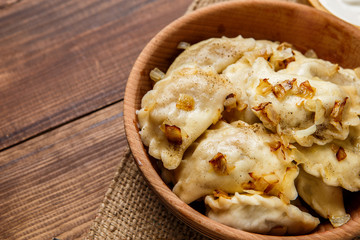 traditional ukrainian food - dumplings varenik