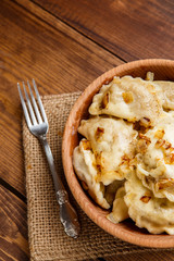 traditional ukrainian food - dumplings varenik