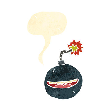recommend clip art: retro cartoon bomb character with speech bubble
