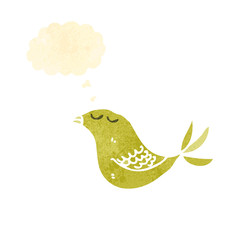retro cartoon yellow bird,