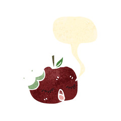 retro cartoon bitten apple