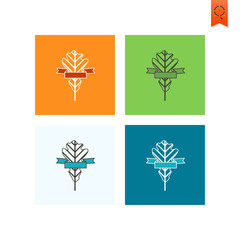 Leaf with Ribbon for Text