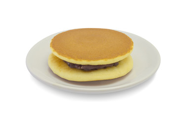 Dorayaki on white dish