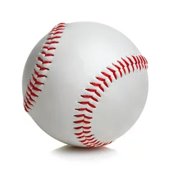 Papier Peint photo autocollant Sports de balle Balle de baseball isolé sur fond blanc