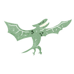 Obraz premium retro cartoon flying dinosaur