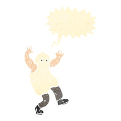 retro cartoon man in ghost costume