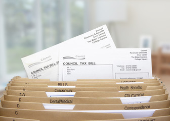 home filing dividers for council tax & household bills