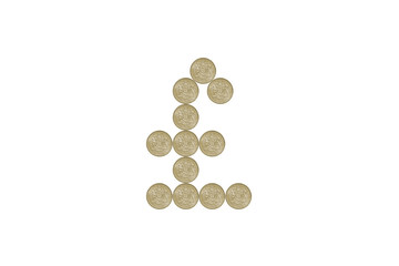 Pound Sign made out of one pound coins