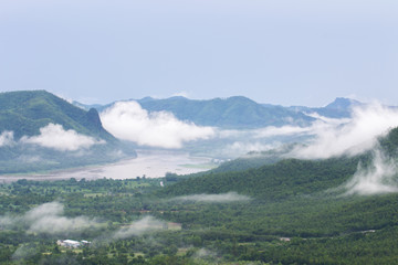 Fog and mountains at Phu Thok, Loei