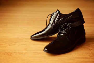 Groom black elegant shoes