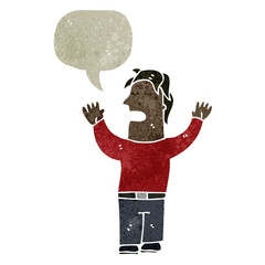 retro cartoon man talking
