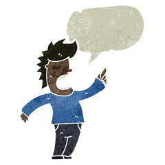 retro cartoon man talking