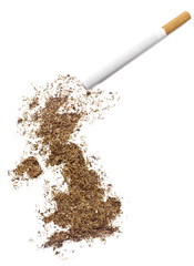 Tobacco shaped as United Kingdom and a cigarette.(series)
