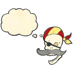 retro cartoon pirate skull
