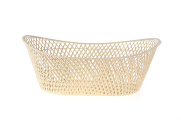 Obraz premium empty white basket plastic, isolated on white background