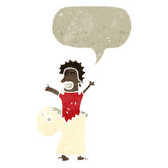 retro cartoon man in ghost costume