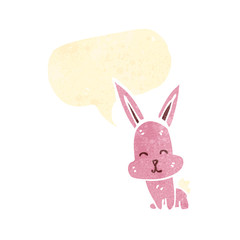 retro cartoon pink rabbit