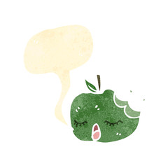 retro cartoon talking apple