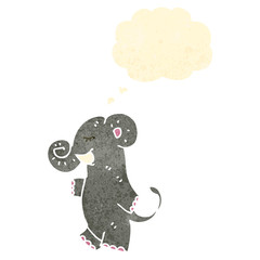 retro cartoon elephant walking upright