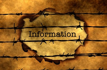 Information concept against barbwire