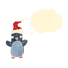 retro cartoon little penguin