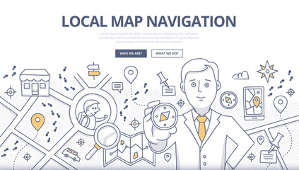 Map Navigation Doodle Concept