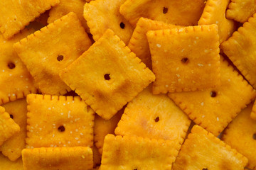 Close view of cheese crackers