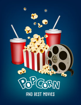 pop corn and cinema strip 