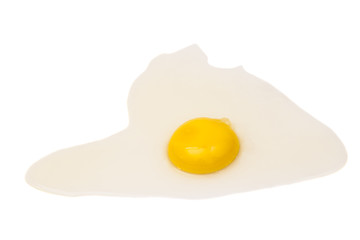 Fried egg isolated on white background