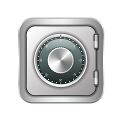 metal safe icon isolated