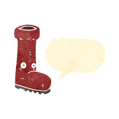 retro cartoon wellington boot
