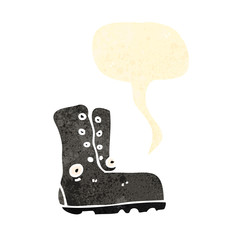 retro cartoon old army boot